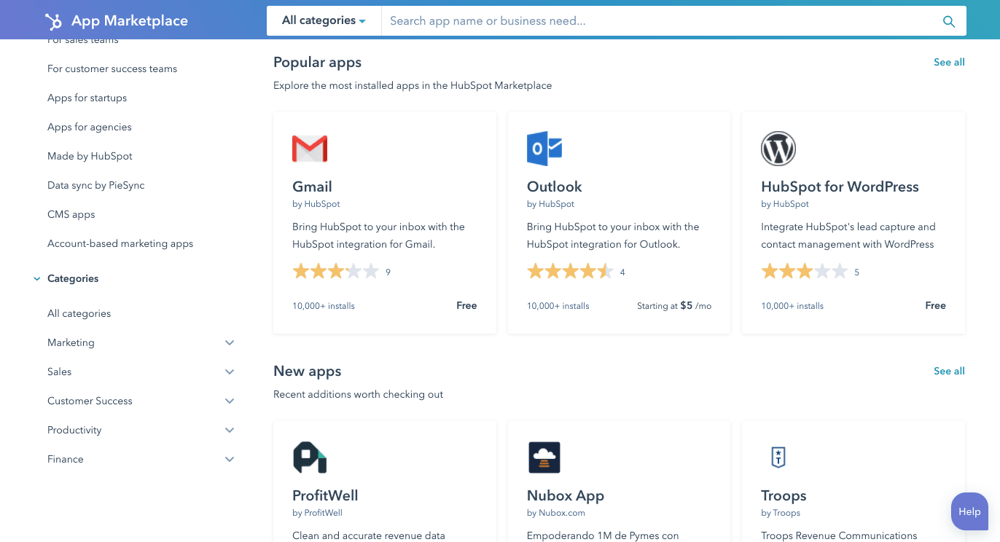 HubSpot app collection HubSpot app collection