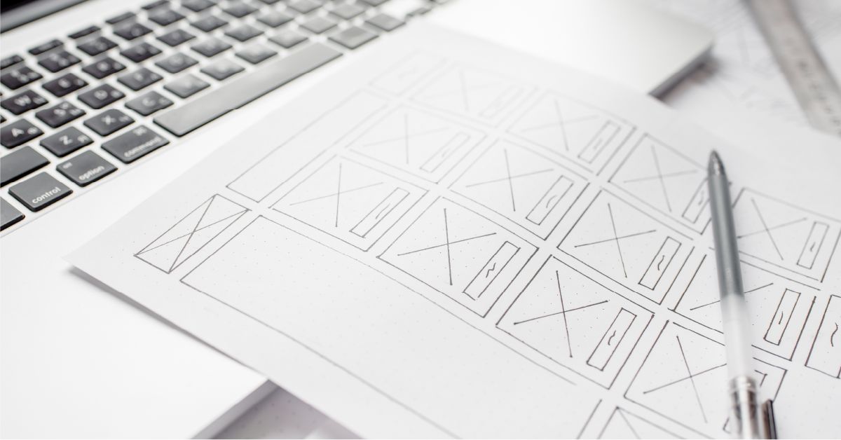 Wireframes showing anatomy of a website-featured