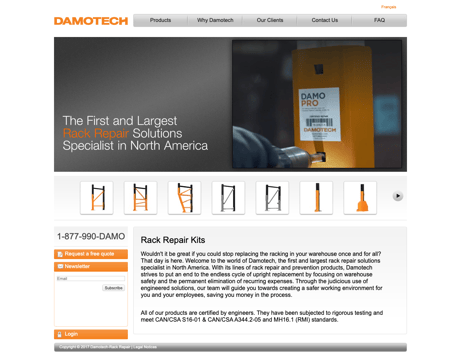 Damotech's old homepage