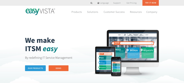 EasyVista website design mockup