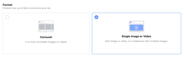 Facebook advertising creative formats