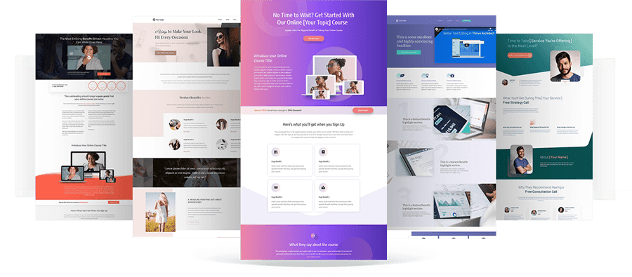 Landing page templates