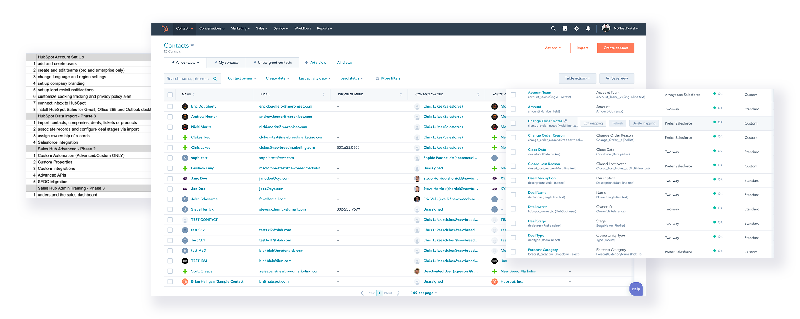 Collage of HubSpot implementation checklist, HubSpot CRM and integrations Collage of HubSpot implementation checklist, HubSpot CRM and integrations