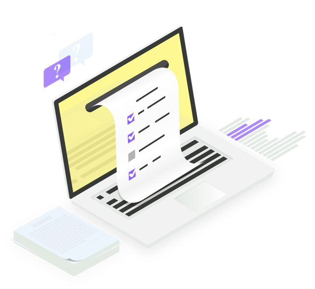 Graphic of process documentation and checklist of action items.