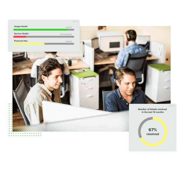 Graphic of New Breed team analyzing customer data