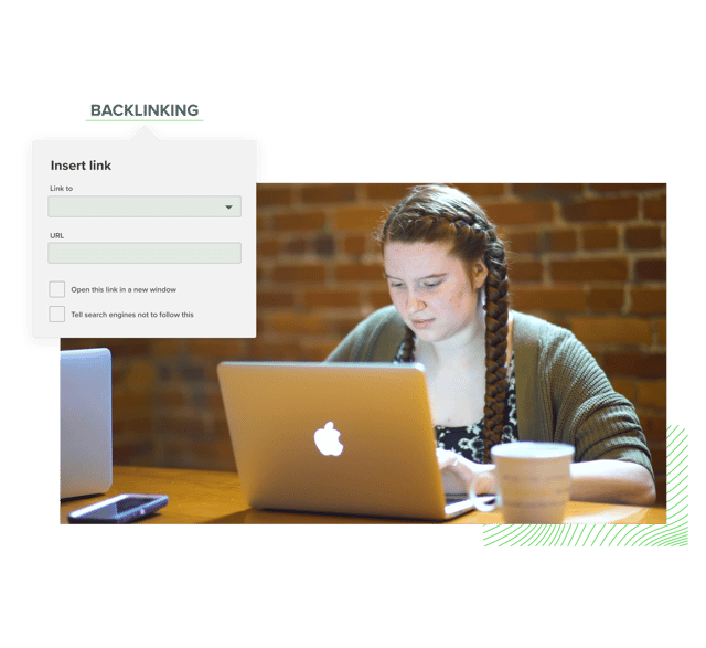 New Breed employee adds backlinks to a website
