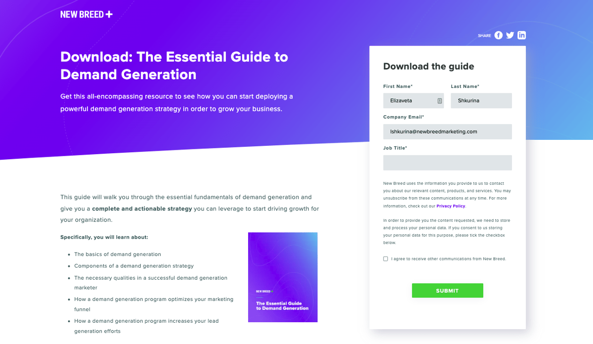 landing page example