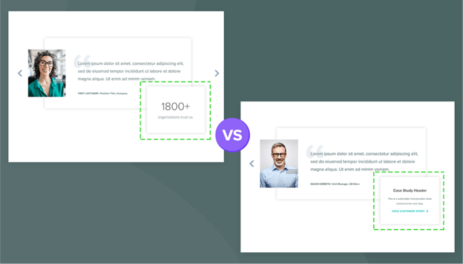 Wireframes showing multiple version of the same module