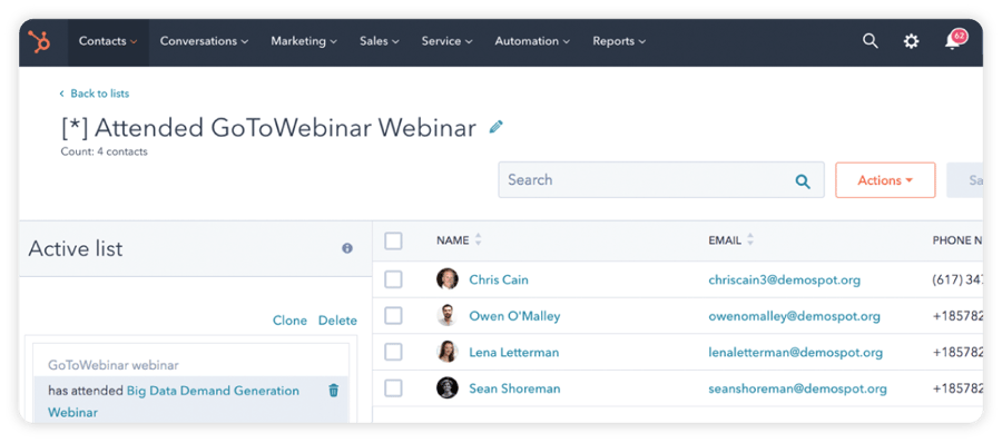 Webinar integration hubspot