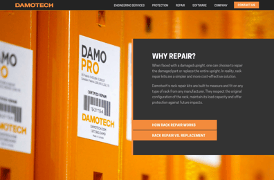 Screenshot of Damotech Website