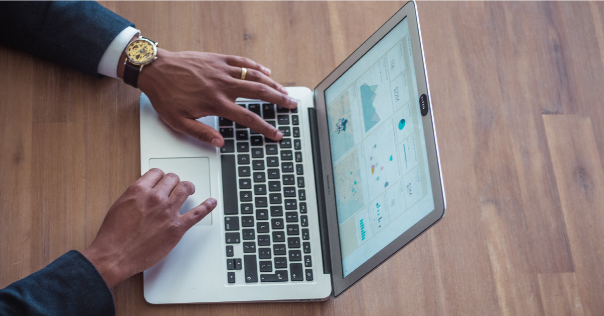 Using a business intelligence tool on a laptop.