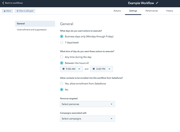 email workflow time delay screenshot