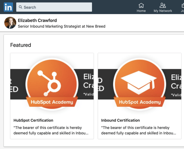 New Breeder highlights their HubSpot certifications on LinkedIn.