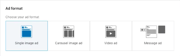 LinkedIn ad format options