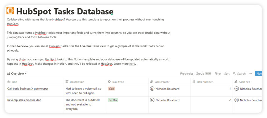 notion hubspot integration