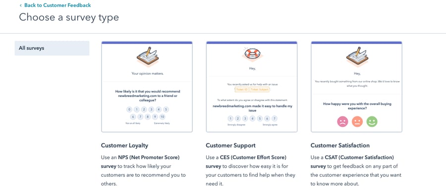 choose_a_survey_type_on_hubspot