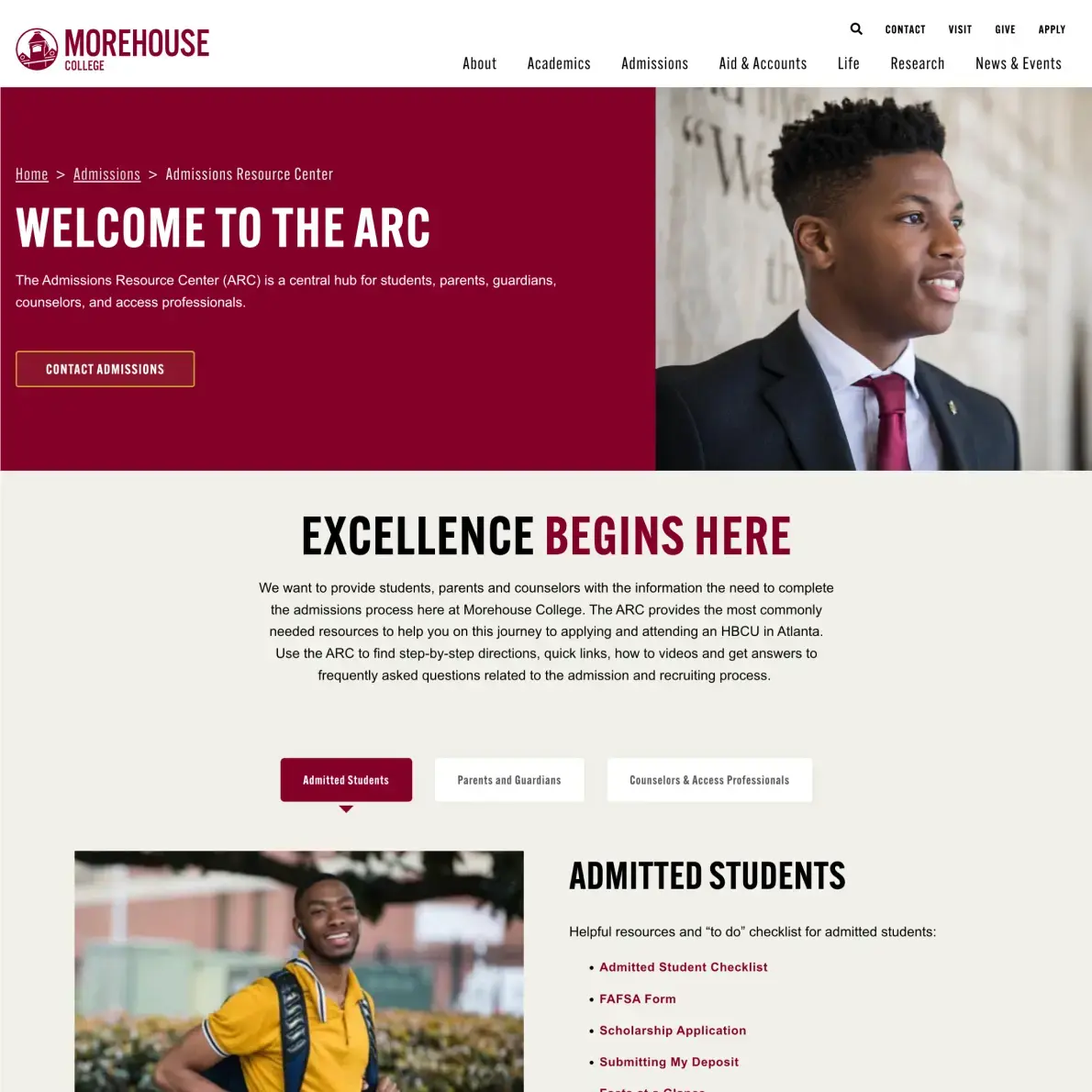New Breed Website Examples | Morehouse College Example Image 1