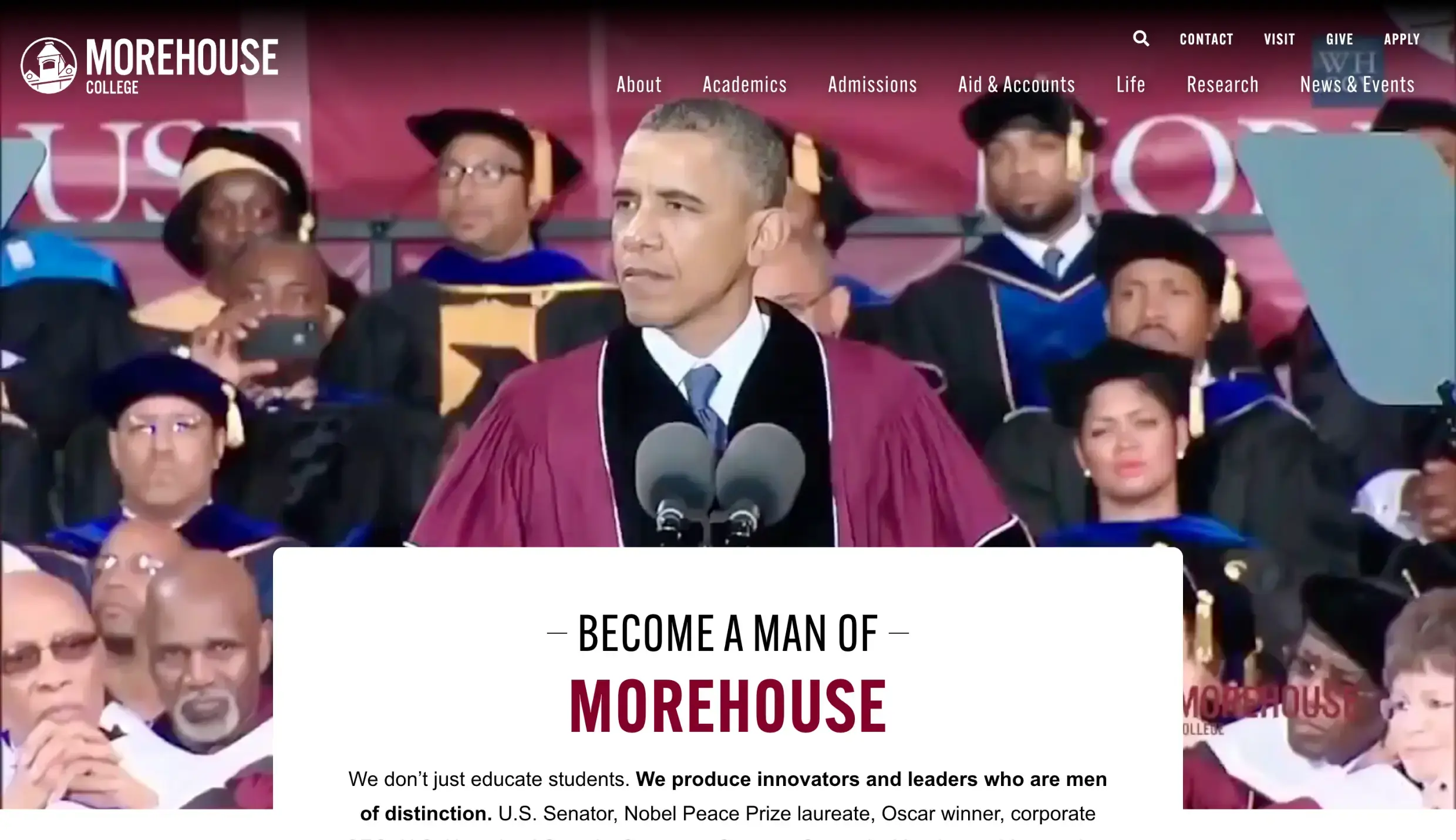 New Breed Website Examples | Morehouse College Hero Image