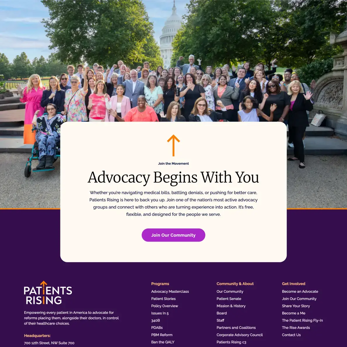 New Breed Website Examples | Patients Rising Example Image 1