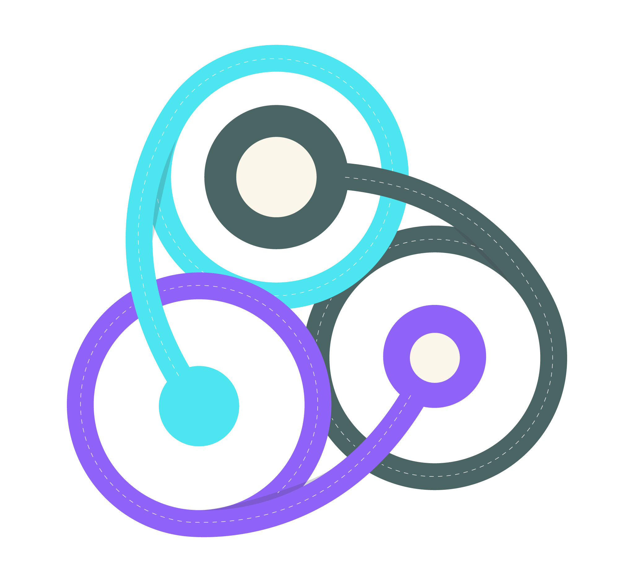 Graphic of data being merged and enriched