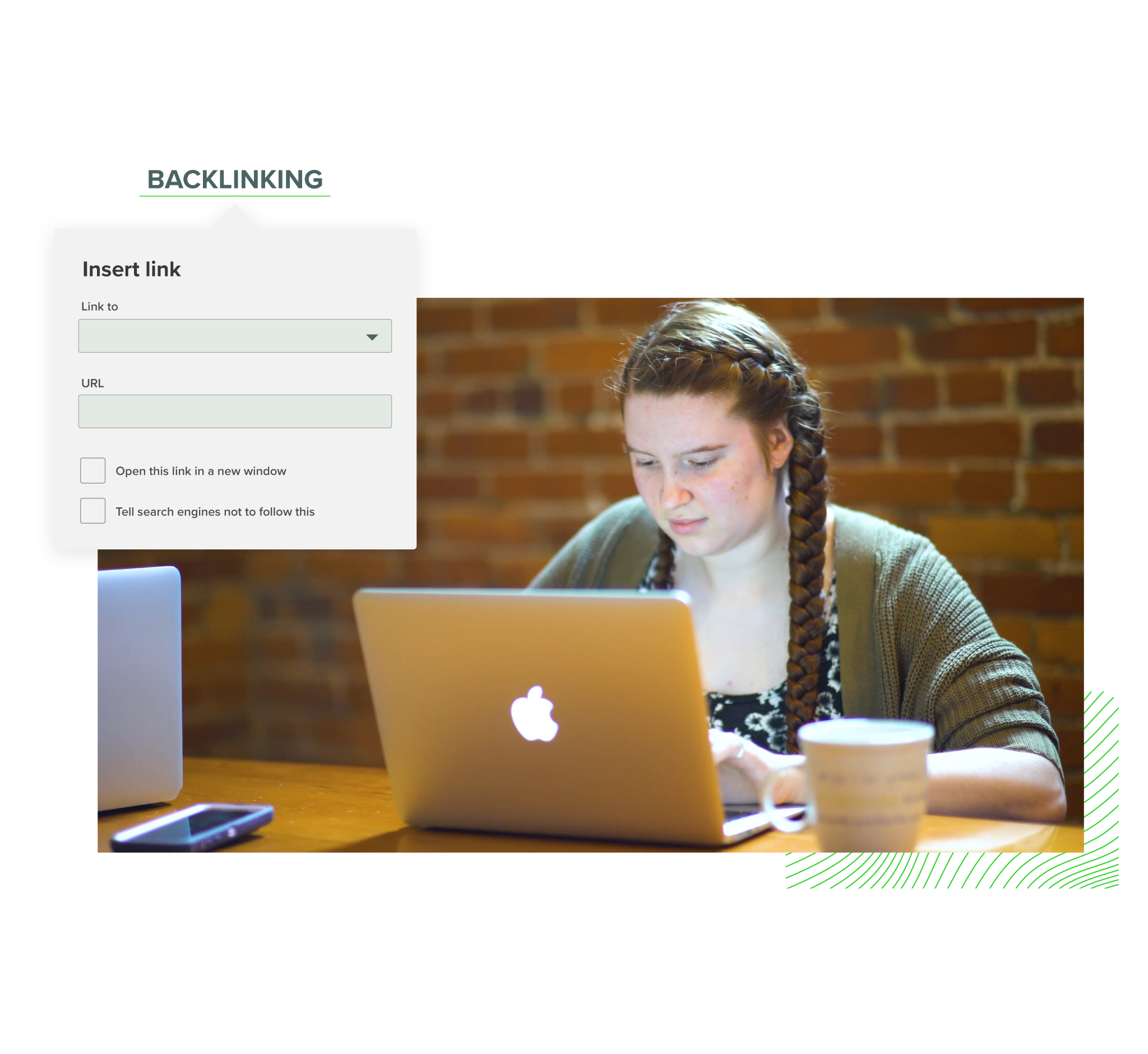 New Breed employee adds backlinks to a website